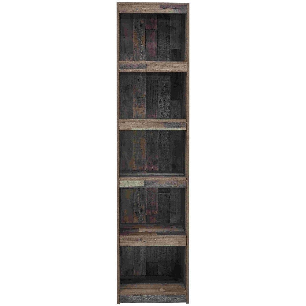 Pier with 5 Open Compartments and Plank Style Rustic Brown By Casagear Home BM262956