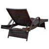 Reclining Chaise Lounge with Wicker Frame Set of 2 Brown By Casagear Home BM262978