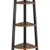 Corner Shelf with Metal Frame and 5 Tier Storage Brown and Black By Casagear Home BM262997