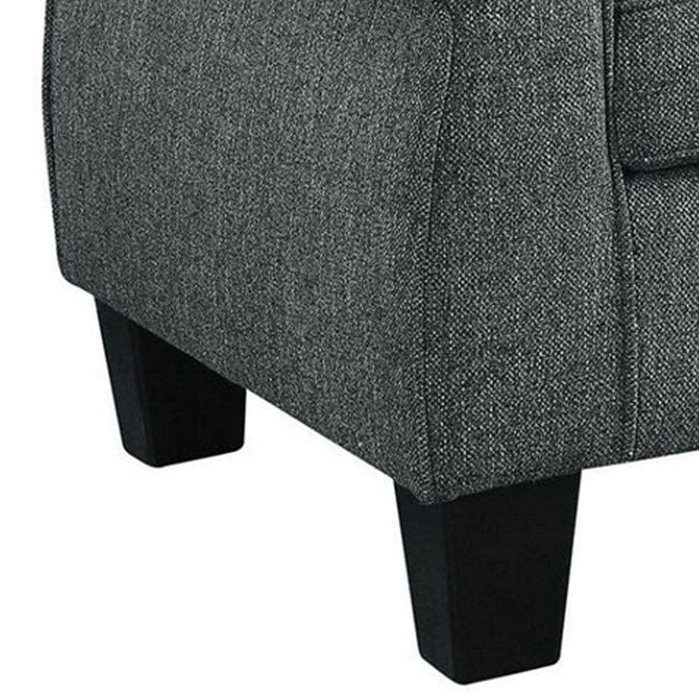 Sofa with Fabric Upholstery and Rolled Design Arms Gray By Casagear Home BM263207