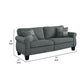 Sofa with Fabric Upholstery and Rolled Design Arms Gray By Casagear Home BM263207