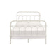 Metal Full Size Bed with Rectangular Spindle Headboard White By Casagear Home BM263589