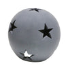 Orb Ball with Star Cut Out Design and Ceramic Body Gray By Casagear Home BM263820