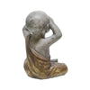 Baby Monk Figurine with Polyresin Frame Gray and Antique Gold By Casagear Home BM263822