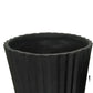 Planter with Ridged Design and Wooden Legs Set of 2 Black and Brown By Casagear Home BM263824