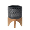 Arlo Planter | Wood Stand | Native Design | Small | Black