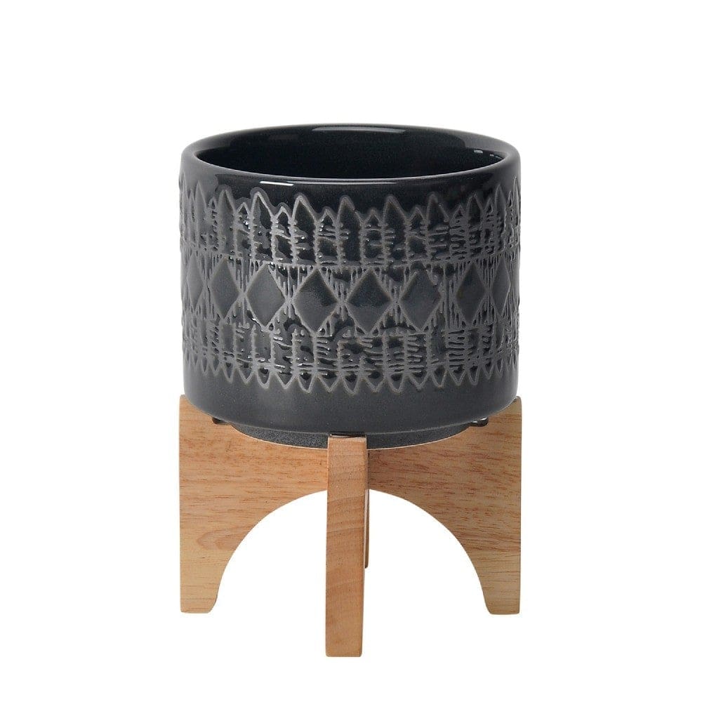 Arlo Planter | Wood Stand | Native Design | Small | Black