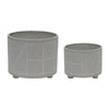 Arlo Planter Set | Lattice Pattern | Round Shape | Gray