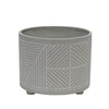 Planter with Round Shape and Lattice Pattern Set of 2 Gray By Casagear Home BM263832