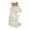 Nala Accent Decor | Sitting Elephant | Crown Top | White