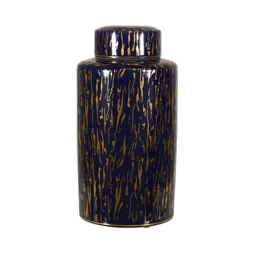 Arya Jar | Lid Closure | Abstract Line Pattern | Gold