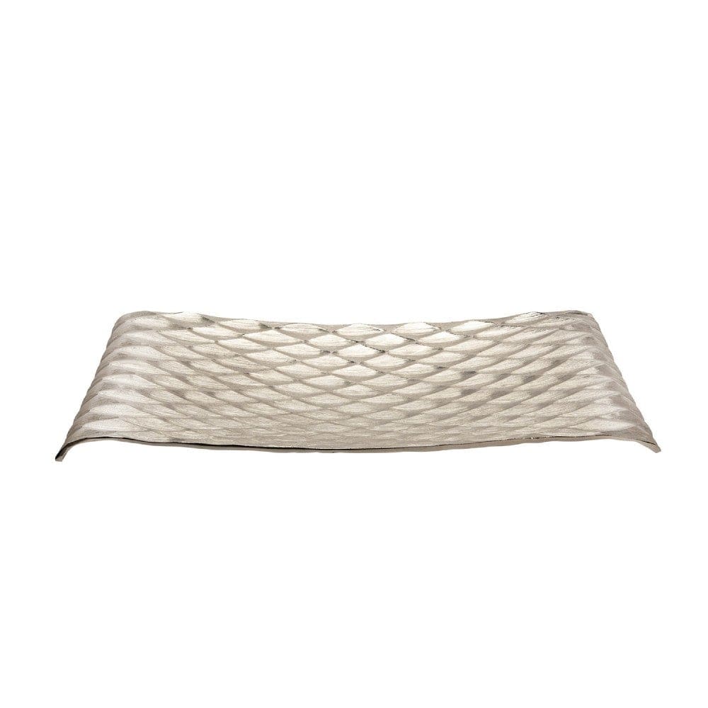 Decorative Tray with Hammered Diamond Pattern Set of 2 Multicolor By Casagear Home BM263865