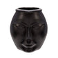 Decorative Vase with Human Face Design, Black By Casagear Home