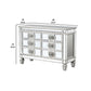 Server with 6 Mirrored Drawers and Medallion Front Silver By Casagear Home BM263895