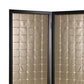 Fabric Upholstered Room Divider with Modish Design Small Gold and Black - BM26475 By Casagear Home BM26475