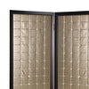 Fabric Upholstered Room Divider with Modish Design Small Gold and Black - BM26475 By Casagear Home BM26475