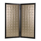 Fabric Upholstered Room Divider with Modish Design, Small, Gold and Black - BM26475 By Casagear Home