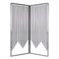 2 Panel Foldable Room Divider with Vertical Metal Design, Small, Silver - BM26477 By Casagear Home