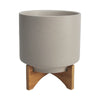 Arya Planter | Terrazzo Design | Wood Stand | Large | Light Beige
