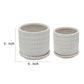 Ceramic Planter with Saucer and Hammered Design Set of 2 White By Casagear Home BM266252