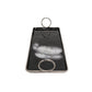 Tray with Metal and Ring Handles Black and Silver By Casagear Home BM266271