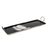Tray with Metal and Ring Handles, Black and Silver By Casagear Home