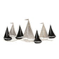 Wall Decor with Metal Sailboats, Black and Silver By Casagear Home