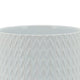 Ceramic Planter with Chevron Pattern and Wooden Stand Small White By Casagear Home BM266287