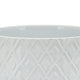 Ceramic Planter with Diamond Pattern and Wooden Stand White By Casagear Home BM266288