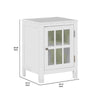 Wooden Accent Cabinet with Lattice Door Front White By Casagear Home BM266417