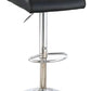 Adjustable Barstool with Rolled Button Tufted Back Set of 2 Black By Casagear Home BM266470