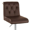 Adjustable Barstool with Rolled Button Tufted Back Set of 2 Brown By Casagear Home BM266472