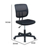 Office Chair with Curved Mesh Back and Adjustable Height Black By Casagear Home BM266474