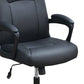 Office Chair with Curved Arms and Leatherette Upholstery Black By Casagear Home BM266477