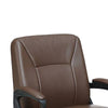 Office Chair with Curved Arms and Leatherette Upholstery Brown By Casagear Home BM266478