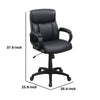 Office Chair with Top Padded Back and Casters Black By Casagear Home BM266479