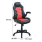Office Chair with Padded Seat and Curved Track Arms Black and Red By Casagear Home BM266487