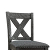 Chair with High X Shaped Back and Nailhead Trim Set of 2 Brown By Casagear Home BM266488