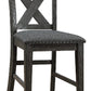 Chair with High X Shaped Back and Nailhead Trim Set of 2 Brown By Casagear Home BM266488