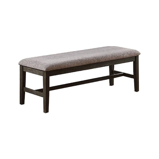 Dining Bench with Fabric Upholstery and Cushioned Seat, Brown By Casagear Home