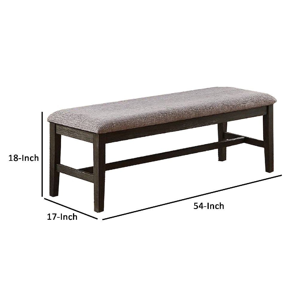 Dining Bench with Fabric Upholstery and Cushioned Seat Brown By Casagear Home BM266489