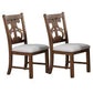 Side Chair with Fabric Seat and Cut Out Backrest, Set of 2, Brown By Casagear Home