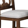 Side Chair with Fabric Seat and Cut Out Backrest Set of 2 Brown By Casagear Home BM266496
