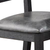 Side Chair with Leatherette Seat and Panel Cushioned Back Set of 2 Gray By Casagear Home BM266499