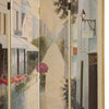 Wooden Screen with Artwork of Hand Painted Paris Promenade Multicolor - BM26652 By Casagear Home BM26652