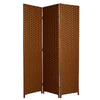 Wooden Foldable 3 Panel Room Divider with Streamline Design, Dark Brown - BM26679 By Casagear Home