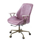 Office Chair with Leather Seat and Channel Stitching Pink By Casagear Home BM268973