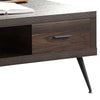 Coffee Table with Square Wooden Frame and 2 Drawers Brown By Casagear Home BM268991