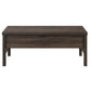 Coffee Table with Lift Top Storage and Cross Side Panel Brown By Casagear Home BM268995