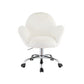 Swivel Office Chair with Rounded Back and Arms White and Chrome By Casagear Home BM269062